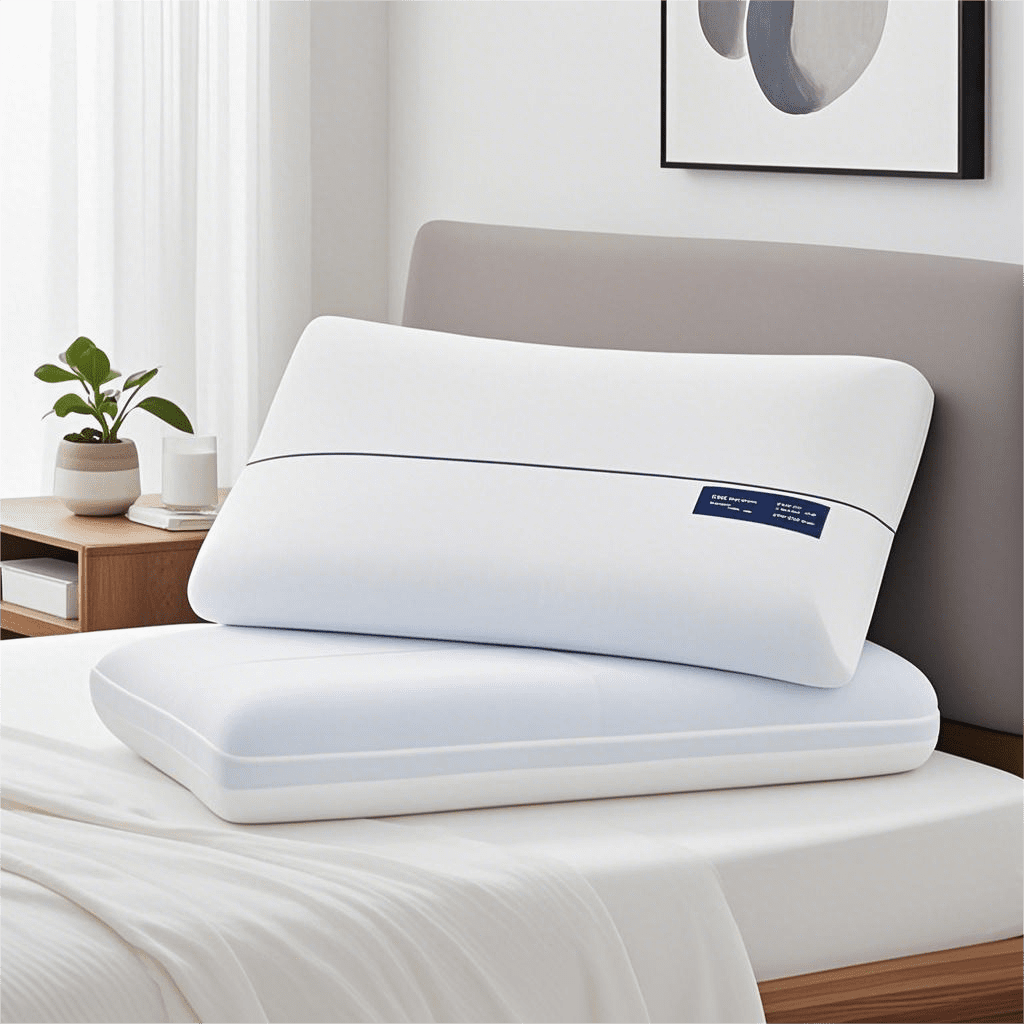 DyFun Gel Memory Foam Bed Pillow, Dual - Firmness  Queen Size Pillow - Neck Pain Relief for Side & Back Sleepers