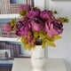 thumbnail image 5 of Ramo de flores de peonía artificial Oficina en casa Decoración floral falsa Boda Ramo de flores de seda, Morado Eigraketly HA7181-02B, 5 of 6