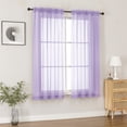 thumbnail image 2 of MKHILL Lavender Sheer Curtains 63 inch Length 2 Panels Set, Light Filtering Voile Drapes for Living Room Bedroom, Rod Pocket Semi Sheer Window Panels, Each 42" W x 63" L, 2 of 9