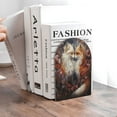thumbnail image 6 of Susaid Romantic Flower Fox Couple Print Wooden Bookends Decorative Book Ends for Shelves Heavy Books Holder Organizer Non-Slip Desk Book End for Kids Room Office School 1 Pairs, 6 of 8