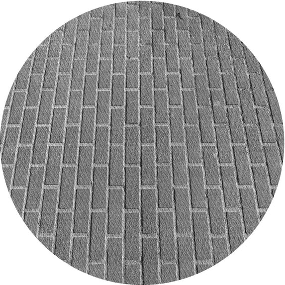 Ahgly Company Indoor Round Patterned Carbon Gray Area Rugs, 8' Round