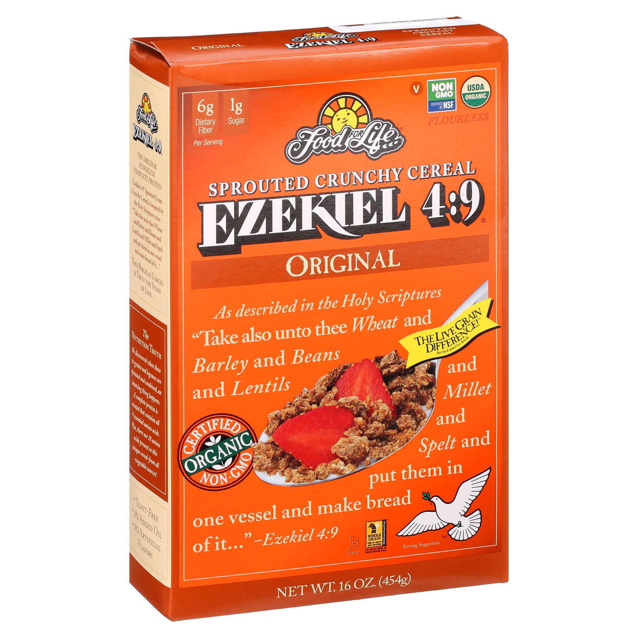 Food For Life Baking Co. Cereal Organic Ezekiel 4 Sprouted Whole Grain Original, 16 oz