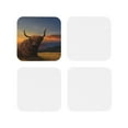 thumbnail image 2 of Disketp Large Cattle In A Meadow In Top Of A Hill Funny Coasters,4 Pcs Leather Coasters With Holder, Perfect Housewarming Hostess Gifts,Protect Furniture From Water Marks Scratch, 2 of 9