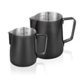 thumbnail image 1 of Jarra espumadora de leche de acero inoxidable negro mate de 350 ml y 600 ml, 1 of 9