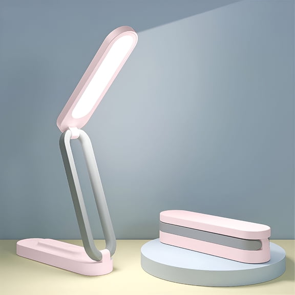 HIBIBUD LED Foldable Desk Lamp,Portable Desk Lamp with 3 Modes Dimmable Modern Table Lamp for Office,Home,Pink