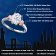 thumbnail image 2 of Gem Stone King 10K Two Tone Gold White Moissanite and Pink Lab Grown Diamond Engagement Ring for Women | 2.60 Cttw | Oval 9X7MM | Gemstone Birthstone | Size 7, 2 of 7
