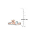 thumbnail image 3 of 1.15 Carat (Ctw) Morganite & Aquamarine Ring in 10K Rose Gold with Diamonds for Women, 3 of 6