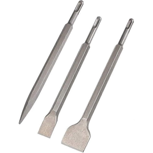 SDS Plus Chisels, Set 3 (Wide Chisel, Flat Chisel, Pointed Chisel)