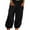 Black, variant on Women's Elasticized High Waist Lightweight Wide Leg Pants with Pocket Details Casual Relaxed Fit Harem Trousers XXL Size Black