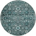 thumbnail image 5 of HomeRoots 580062 8 ft. Round Oriental Washable Indoor & Outdoor Area Rug, Dark Green, Aqua & Charcoal, 5 of 5