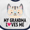 thumbnail image 4 of Inktastic Grandma Loves Me Girls Baby Bib, 4 of 4