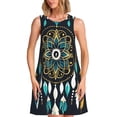thumbnail image 1 of Easygdp Boho Dreamcatcher para Vestido Transpirable de Mujer, Vestido Suelto de Manga Corta con Pliegues y Bolsillos para el Verano, 1 of 7