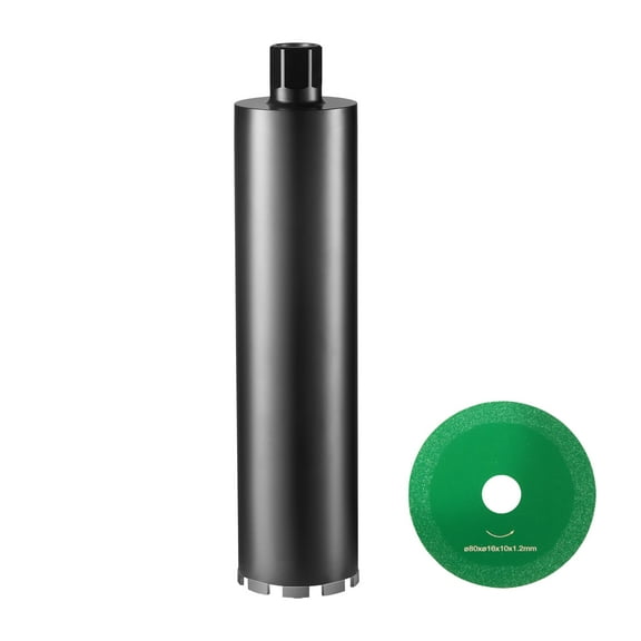 KFFKFF Diamond Core Drill Bit, 4.25" Diamond Wet Core Drilling Bits, 14" Penetration Depth Concrete Core Drilling Bit with Saw Edge, 1-1/4"-7 Inner Thread, Laser Fused, Diamond Wet Boring Bit