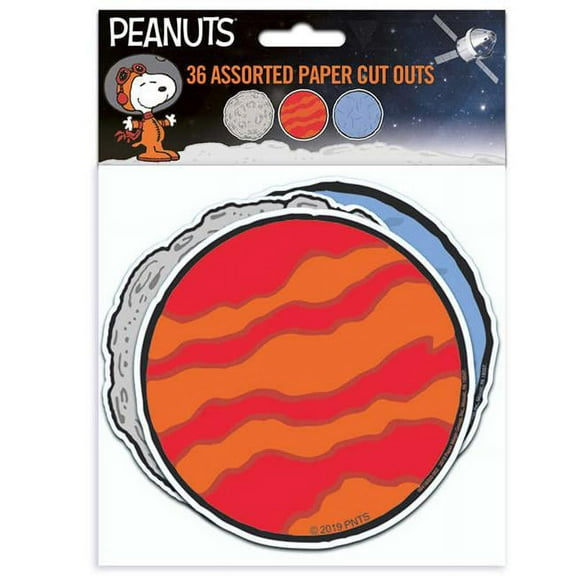 Eureka EU-841600 Peanuts NASA Planets Paper Cut Outs, Assorted Color