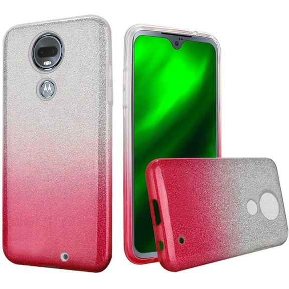 GSA Gradient Glitter Candy Case for Motorola Moto G7 Power & Supra - Hot Pink