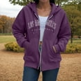thumbnail image 4 of Quealent Women's Lightweight Cotton Blend Long Sleeve Zip Up Thin Hoodie Jacket Purple for Size 4XL, 4 of 8