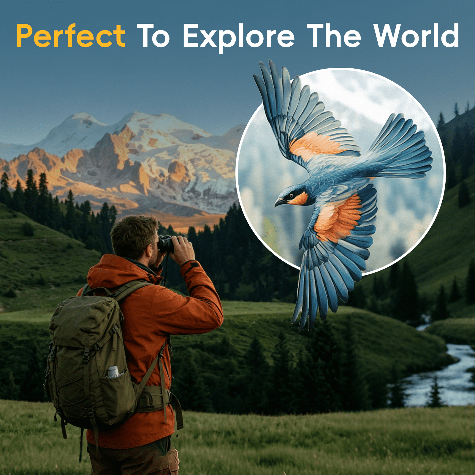 Aurosports 12x25 Compact Binoculars, High-Powered HD for Adults & Kids – Bird Watching, Hunting, Hiking, Camping, Concerts