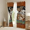 thumbnail image 3 of Erosebridal Longhorn Skull Western Curtains & Drapes,Leopard Print Curtains Boho Feather Geometry Aztec Blackout Curtains,Bull Cattle Cow Print Cowhide Gothic Western Room Decor, 3 of 6