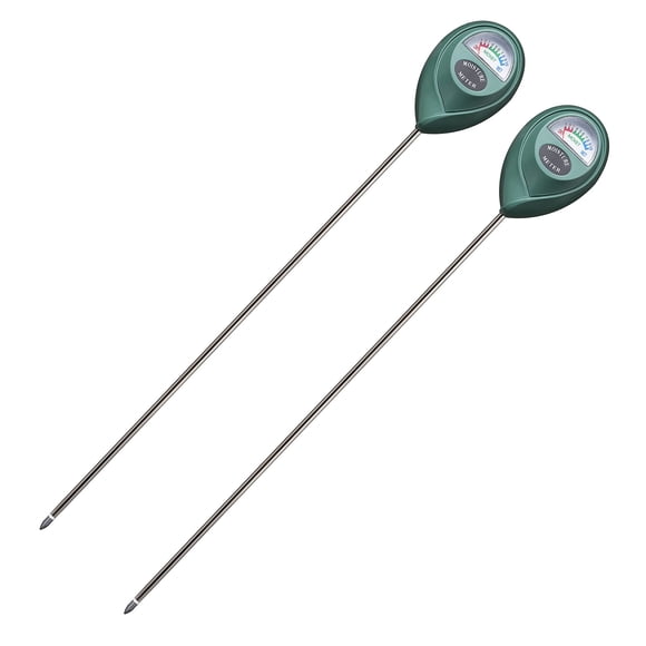 Medidor de humedad del suelo, sonda larga XLUX para exteriores e interiores, paquete de 2