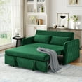 thumbnail image 2 of Lunale Convertible Futon Sofa Bed for Living Room, Modern Upholstered Loveseat Sleeper in Green, 2 of 9
