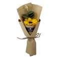 thumbnail image 1 of Ramo de girasoles artificiales, mini ramo de flores perfumadas con hojas de eucalipto, regalo para cumpleaños y Día de la Madre., 1 of 8