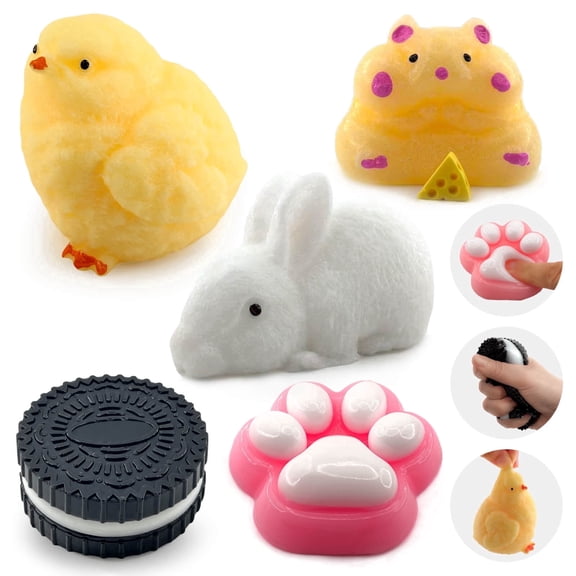 CEREECOO Taba Squishy Toys, Fufu Soft Squishy Sensory Fidget Squeeze Toy, Cute Animal Stress Relief Gifts for Kids Adults