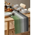 thumbnail image 3 of Sage Green Gray Ombre Table Runner Vintage Country Wooden Tablerunners 13 x 48 Inch, Table Decorations Tabletop Scarf for Summer Gathering Holiday Farmhouse Kitchen Dining Decor, 3 of 6