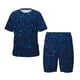 thumbnail image 1 of Balery Sparkling Blue Glitter Conjunto de Pijama Infantil de Manga Corta con Estampado – Ropa de Dormir de Algodón Suave-XX-Large, 1 of 6