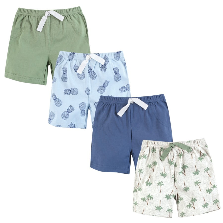 Hudson Baby Boy Shorts Bottoms 4-Pack, Palm Tree, 4 Toddler - Walmart.com