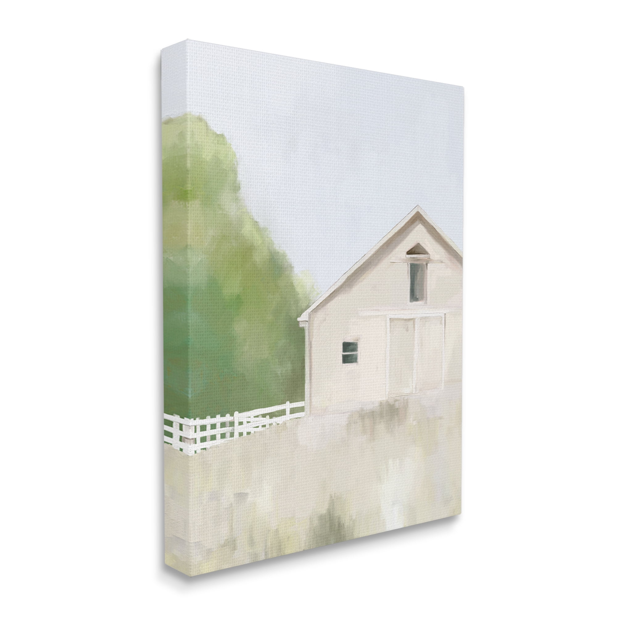 Stupell Industries Abstract Country Field Fenced Farmland Barn Painting Gallery Wrapped Canvas Print Wall Art, Design by Amy Hall