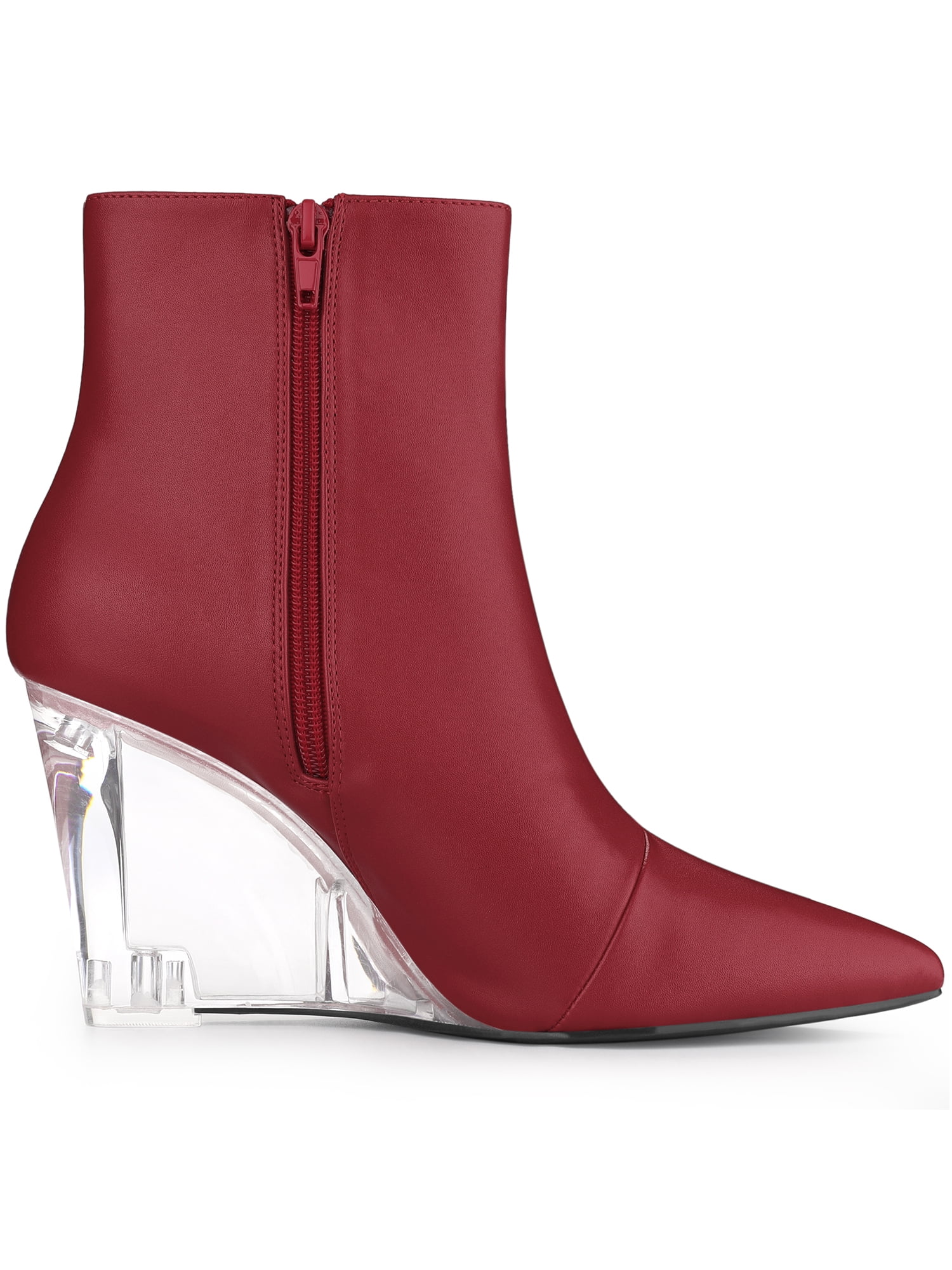 Clear wedge booties hotsell