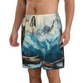 thumbnail image 2 of KLL Iceberg Bald Eagle Men's Casual Summer Beach Shorts Hawaiian Shorts with Pockets-Small, 2 of 5