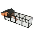 thumbnail image 4 of Wooden Chicken Coop Outdoor, Large Hen House with Nesting Box & Waterproof Roof, Rabbit Hutch Bunny Cage with Slide-Out Tray, Predator-Proof Lock, 4 of 8