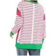 thumbnail image 2 of Craaazy Long Sleeve Shirts For Women Colorblock Crew Neck Sweatshirt Casual Loose Striped Sweatshirt Gifts, 2 of 8