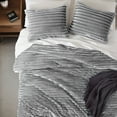 thumbnail image 2 of Regency Heights Full/Queen Fluffy Ribbed Plush Comforter Set 3-Piece Bedding Set Gray, 2 of 9