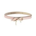 thumbnail image 5 of Women Belt Solid Color Metal Bowknot Decorated Imitation Leather Strap Belt Adjustable Holes Slim Waistband, 5 of 8