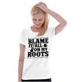 thumbnail image 4 of Blame It On My Roots Country Music Womens Fitted Plus Size Graphic Tee Brisco Brands 2X, 4 of 5