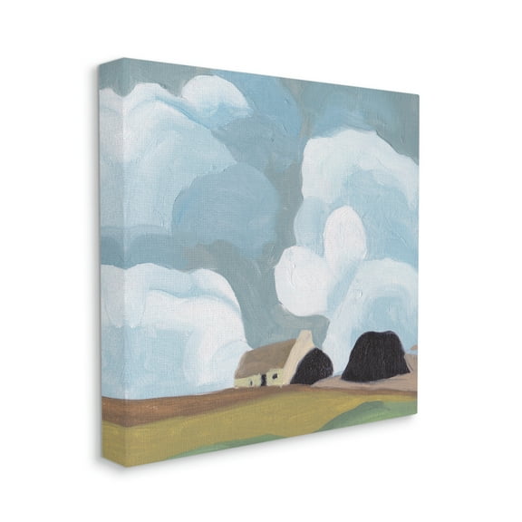 Stupell Industries Cloudy Sky Country Cottage Landscape Soft Meadow,36 x 36,Designed by Melissa Wang