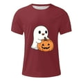 thumbnail image 4 of Handshe Men's Halloween Graphic Print Short Sleeve Round Neck T-Shirt - Comfortable Blouse, 4 of 5