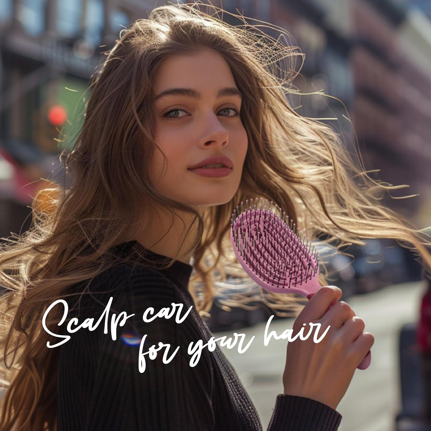 ANHXN professional curved brush provides a smooth and fluffy drying experience. Different colors to choose from