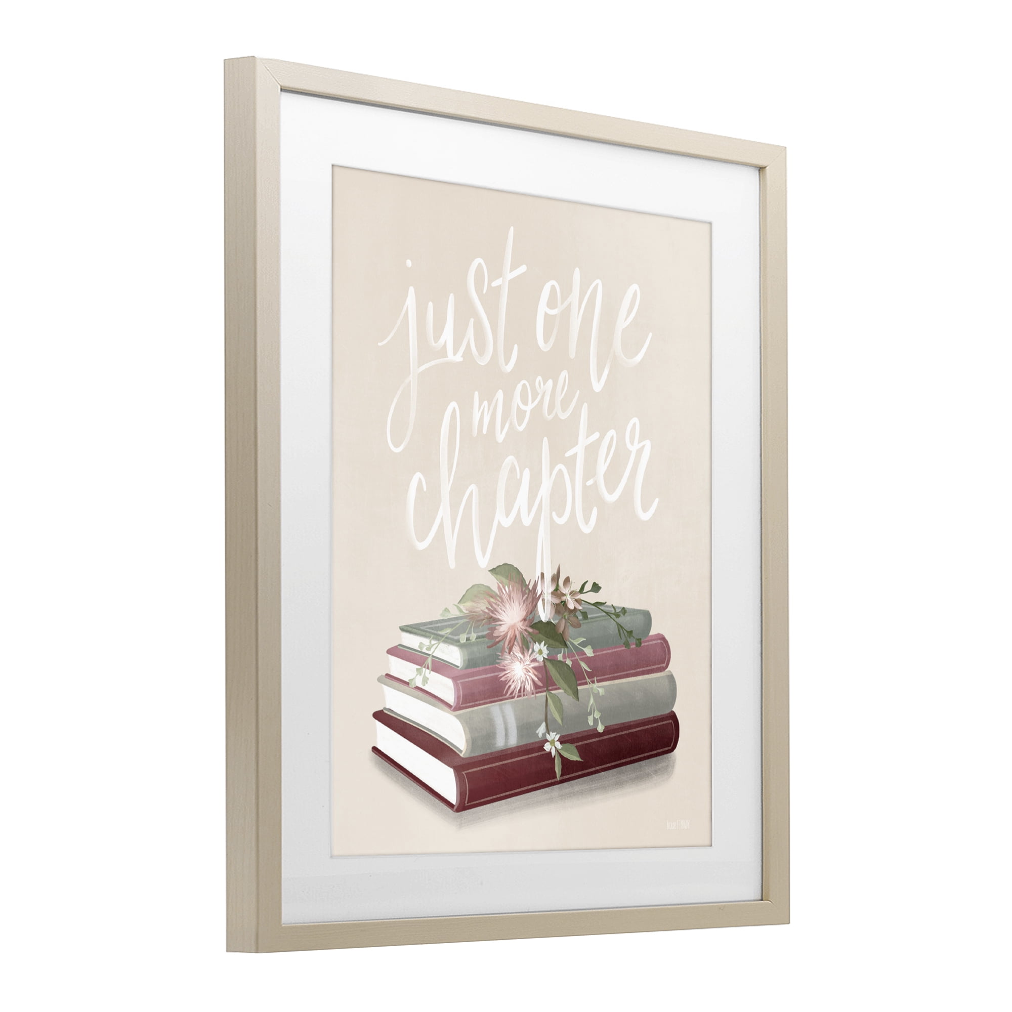 Stupell Industries One More Chapter on Beige Birch Framed Print Under Glass, design by House Fenway