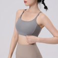 thumbnail image 4 of Womens Sports Bras Sports Bra Vest Push-Up Yoga Fitness Sports Bra With Removable Chest Pad Wireless Bras for Women Gray M, 4 of 6