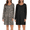 Black&leopard, variant on 2 Pack Long Sleeve Sleep Shirts for Women Soft Night Shirts Nightgowns Pullover Night Gowns Dress