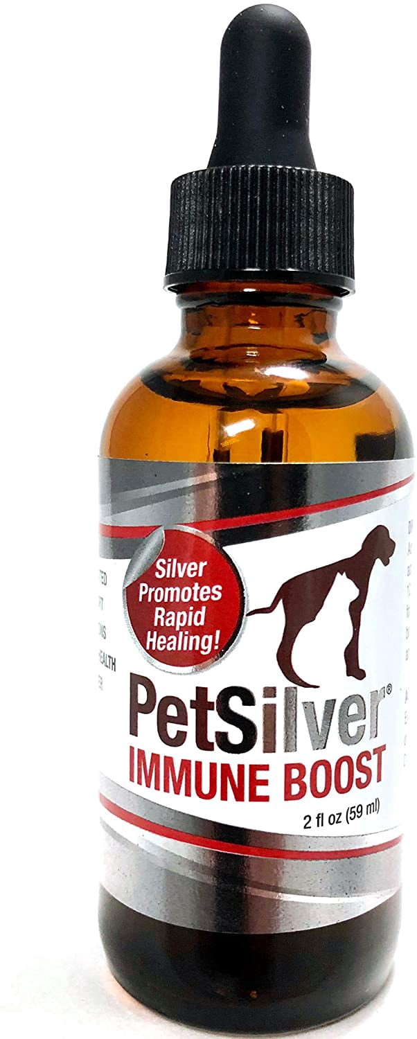 PetSilver Immune Boost for Dogs and Cats, Chelated Silver & Water, Easy