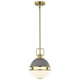 thumbnail image 4 of Nuvo Lighting Everton 1 Light Pendant - 10 Inches - Matte Gray & Brass Finish - Etched Opal Glass, 4 of 16