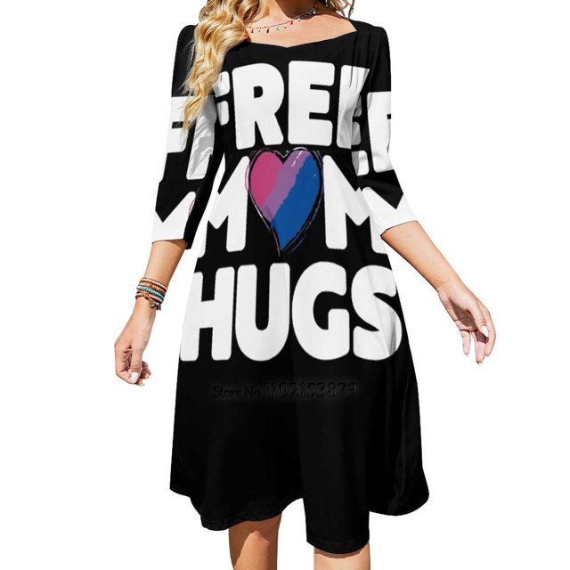 Câlins Maman Libre Câlins Maman Libre Câlins Fierté Robe Col Carré Dos Lacé Robe Dos Nu Élégante Robe de Plage Fête Fierté Coréenne