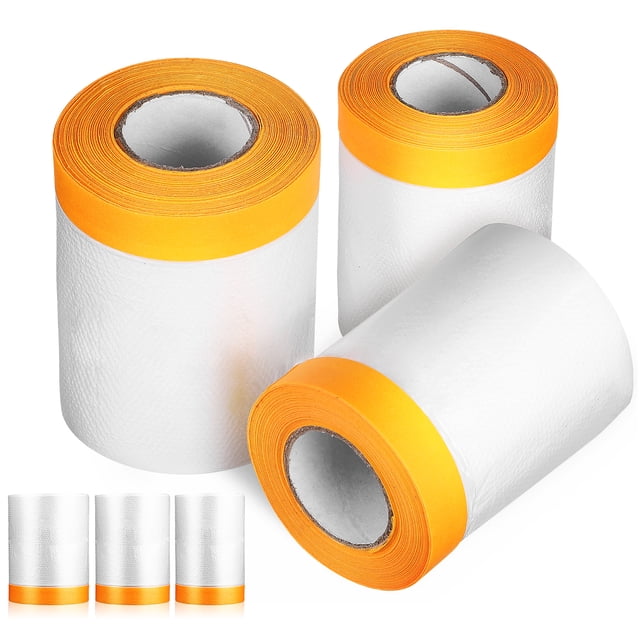 6 rollos de cintas adhesivas de película de portada y cintas de enmascaramiento autoadhesivas Cintas de protección contra polvo para muebles de piso Mural de alfombras