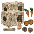 thumbnail image 1 of Casa de pasto para conejos kathson grande, plegable y tejida con pasto marino, 1 of 7