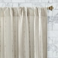 thumbnail image 2 of Archaeo 2-Pack Slub Texture Stripe Cotton Cafe Curtain Pair, 52"W X 24"L, Linen/White, 2 of 8