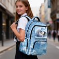 thumbnail image 3 of Yspwyqan Girls Lightweight Backpack, 17" Laptop Backpack for School, Sleeping Penguin Adjustable Straps Casual Daypack with Front Pocket for Elementary Primary Hiking, 3 of 7